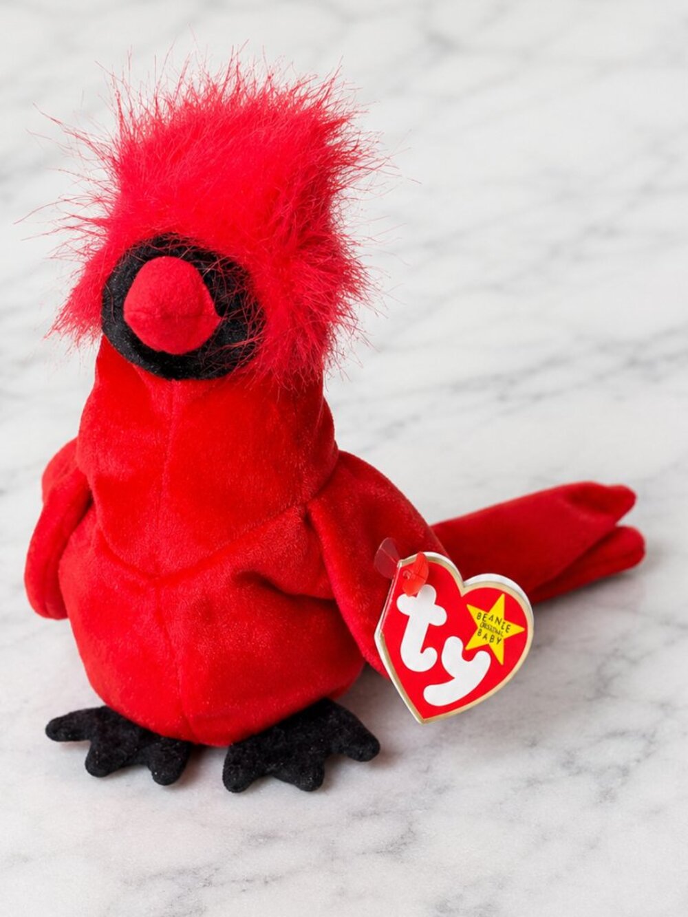 Ty Beanie Baby Mac the Cardinal Red Bird 1998 Retired Vintage Plush With Tags